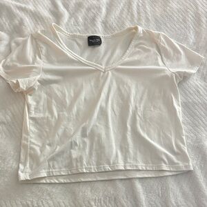 Olivia Rae Off-White V-Neck Crop Top